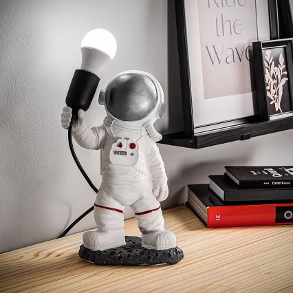 ASTRONAUT Børnelampe 1xE27/40W/230V sølv/hvid