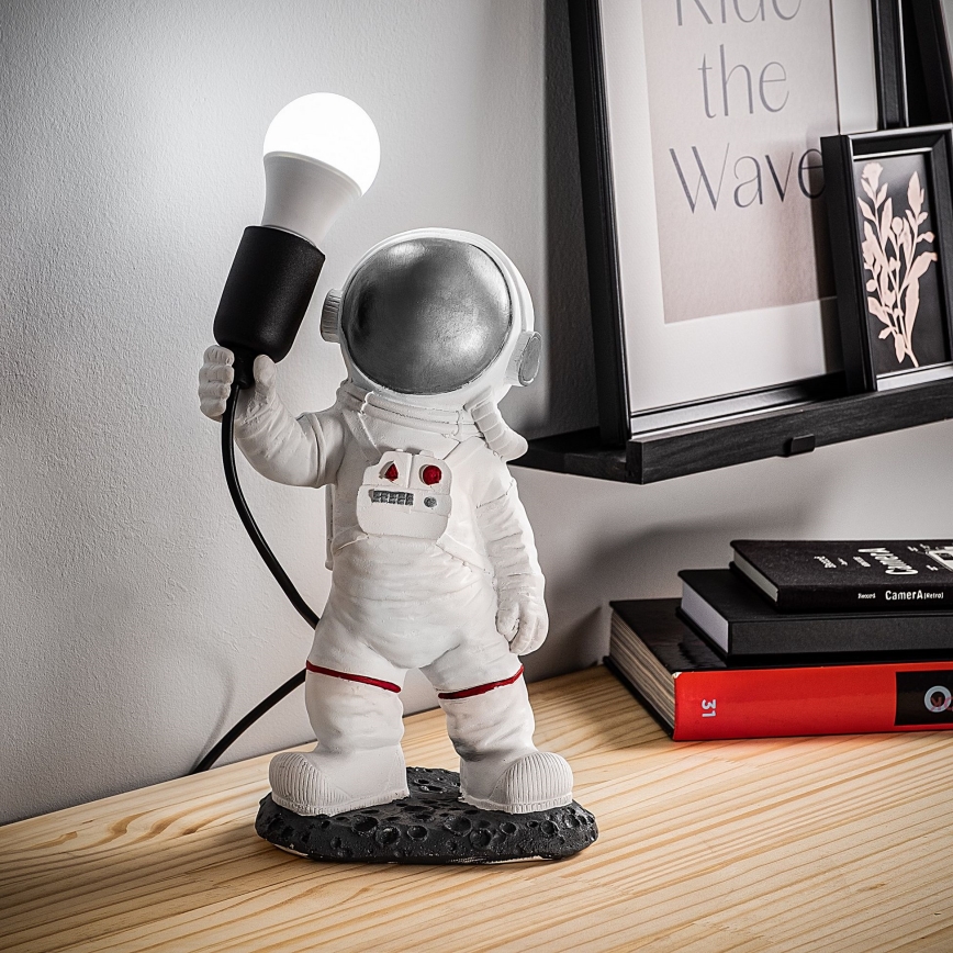 ASTRONAUT Børnelampe 1xE27/40W/230V sølv/hvid