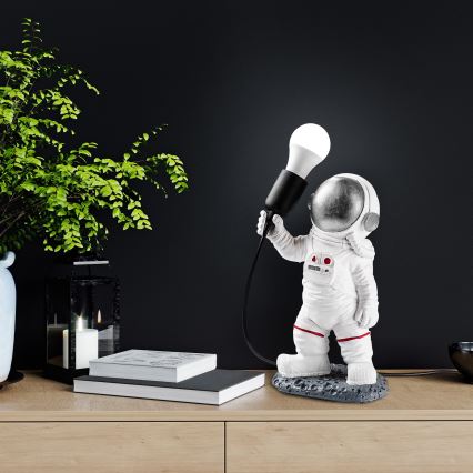 ASTRONAUT Børnelampe 1xE27/40W/230V sølv/hvid