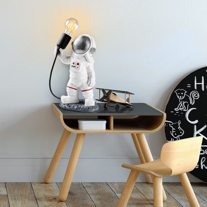 ASTRONAUT Børnelampe 1xE27/40W/230V sølv/hvid
