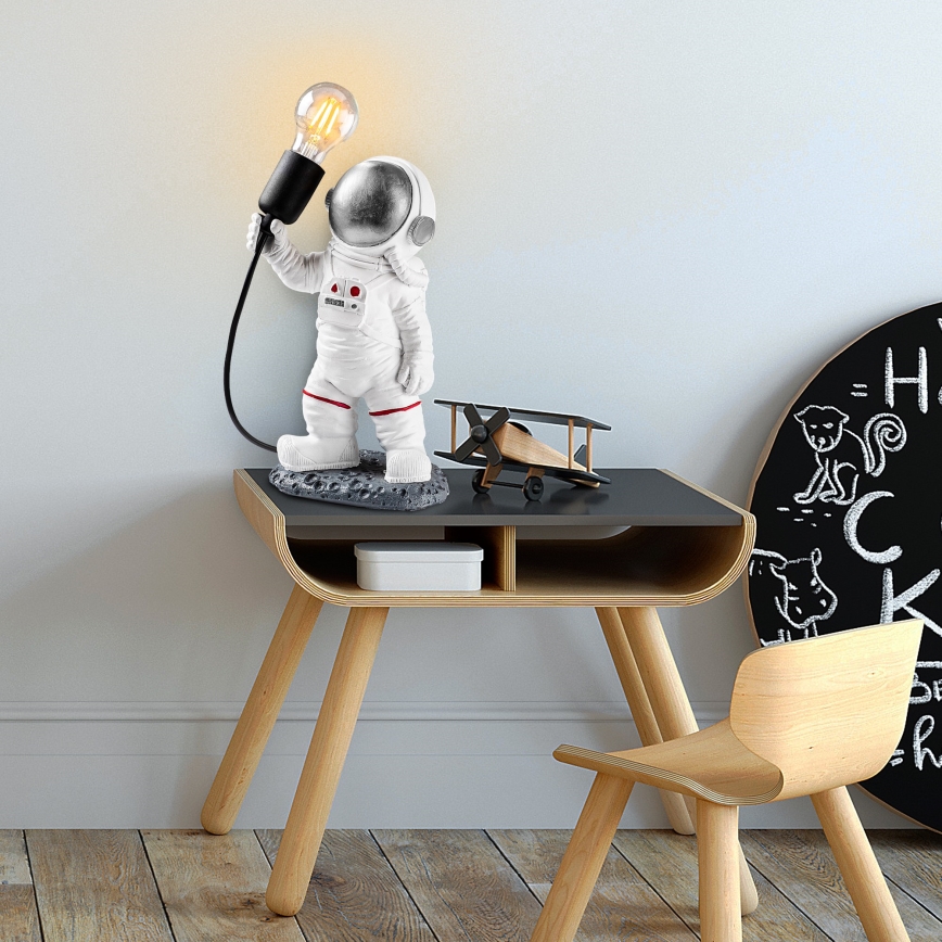 ASTRONAUT Børnelampe 1xE27/40W/230V sølv/hvid