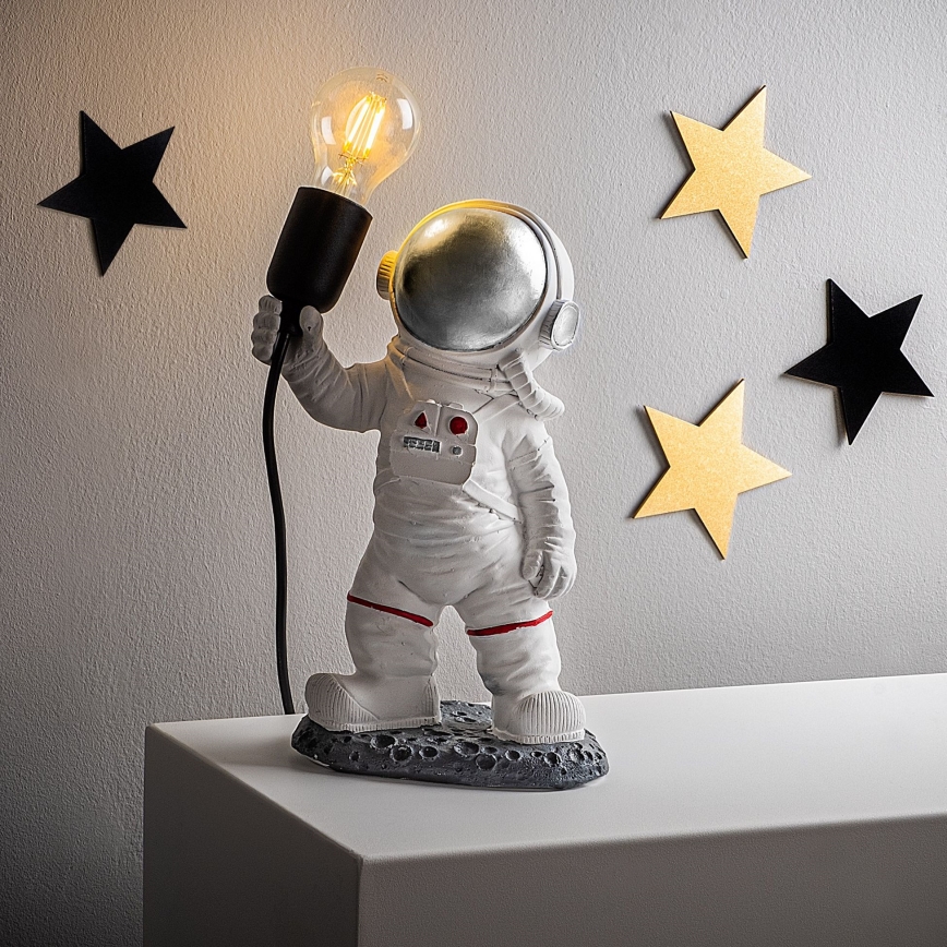 ASTRONAUT Børnelampe 1xE27/40W/230V sølv/hvid