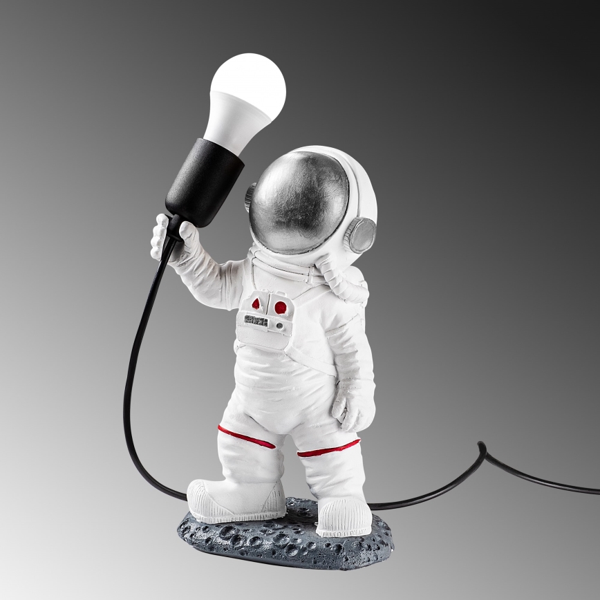 ASTRONAUT Børnelampe 1xE27/40W/230V sølv/hvid