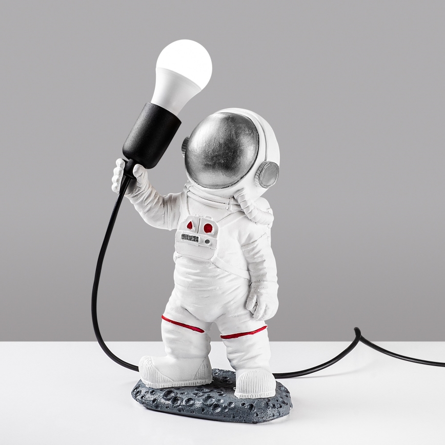 ASTRONAUT Børnelampe 1xE27/40W/230V sølv/hvid