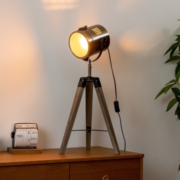 Atmosphera - Bordlampe EBOR 1xE14/25W/230V fyrretræ/messing