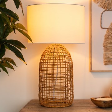 Atmosphera - Bordlampe KARLA 1xE27/25W/230V Rattan