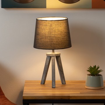 Atmosphera - Bordlampe MINI 1xE14/25W/230V fyrretræ/grå