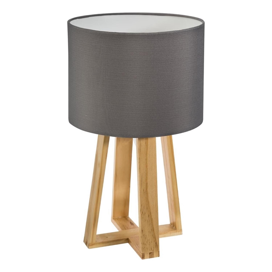 Atmosphera - Bordlampe MOLU 1xE27/25W/230V fyrretræ/grå
