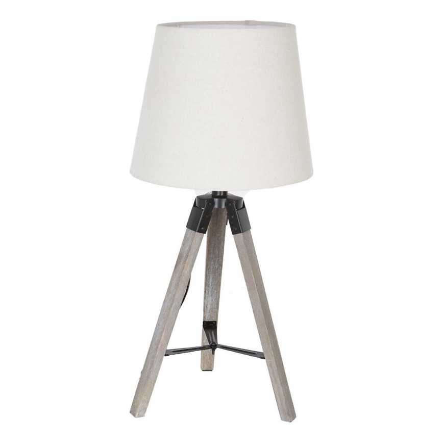 Atmosphera - Bordlampe RUNO 1xE27/25W/230V træ/hvid