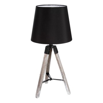 Atmosphera - Bordlampe RUNO 1xE27/25W/230V træ/sort