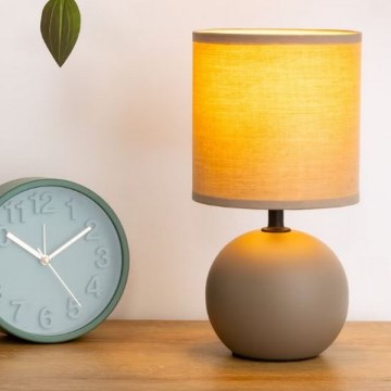Atmosphera - Bordlampe TIMÉO 1xE14/60W/230V taupe/cremefarvet