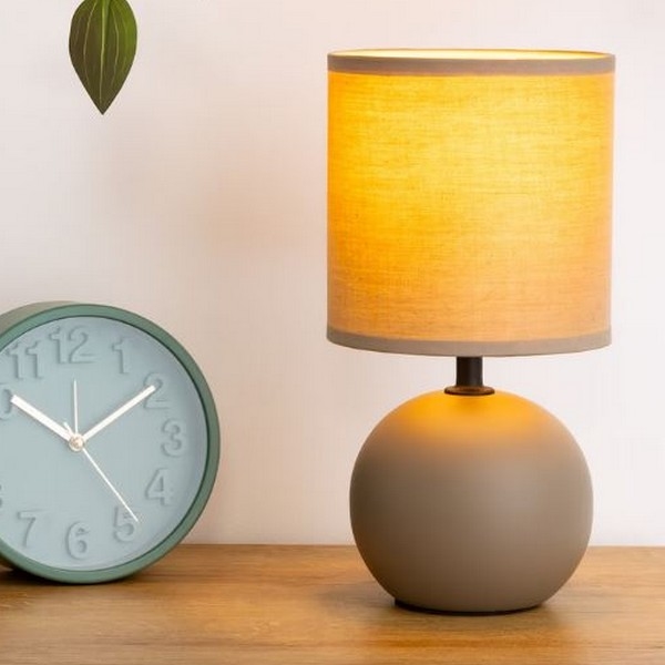 Atmosphera - Bordlampe TIMÉO 1xE14/60W/230V taupe/cremefarvet