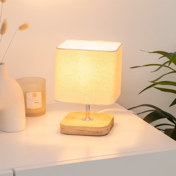 Atmosphera - Bordlampe TOXEY 1xE14/25W/230V fyrretræ/beige