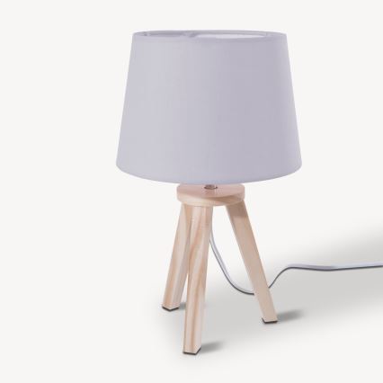 Atmosphera - Bordlampe TRIPOD 1xE14/40W/230V fyrretræ/grå