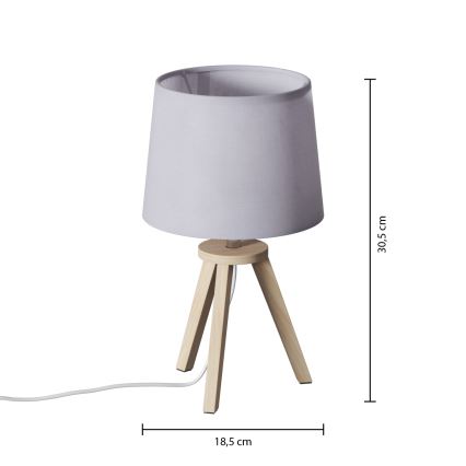 Atmosphera - Bordlampe TRIPOD 1xE14/40W/230V fyrretræ/grå
