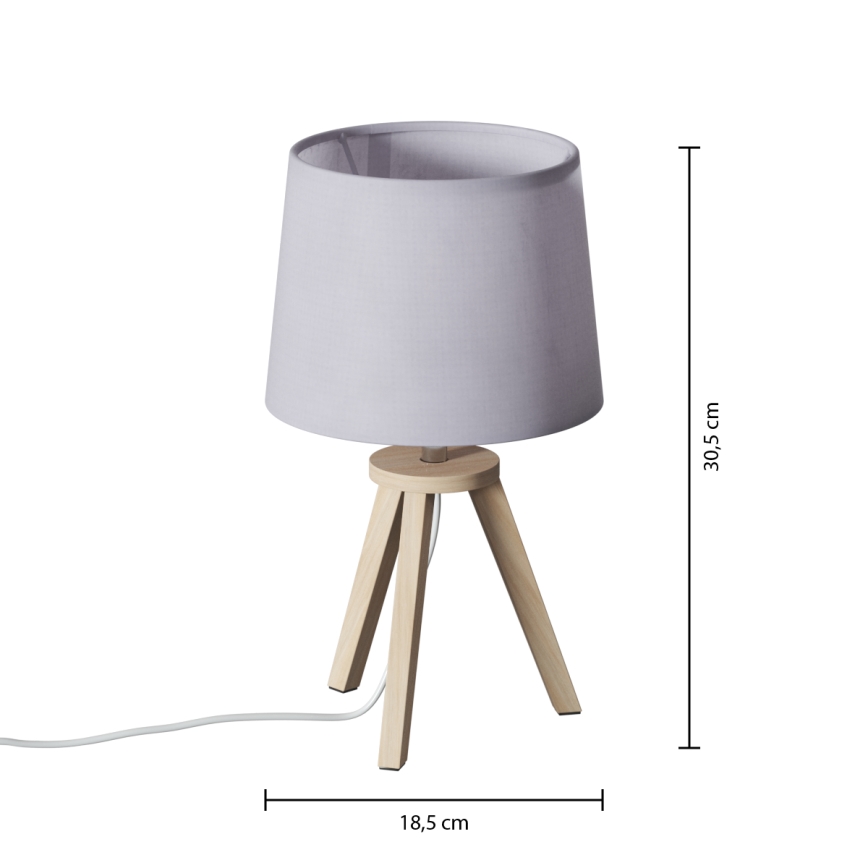 Atmosphera - Bordlampe TRIPOD 1xE14/40W/230V fyrretræ/grå