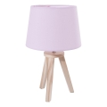 Atmosphera - Bordlampe TRIPOD 1xE14/40W/230V fyrretræ/lyserød