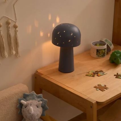 Atmosphera - Børnebordlampe STARRY MUSHROOM 1xE14/25W/230V blå