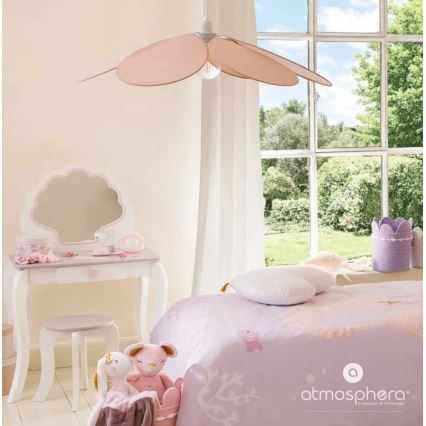 Atmosphera - Børnependel på ledning PETAL 1xE27/40W/230V Ø 64 cm rosa