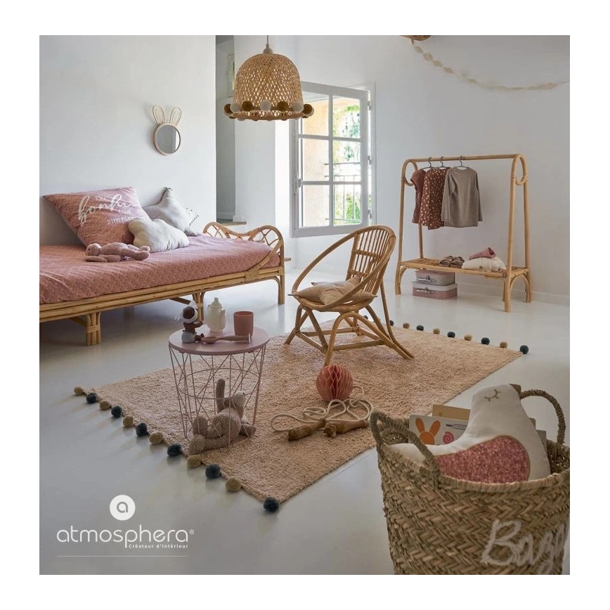 Atmosphera - Børnevægspejl RABBIT 37x24 cm i bambus