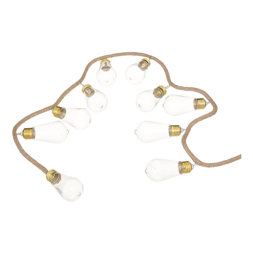 Atmosphera - Dekorativ LED lyskæde GUIRLANDE 10xLED/2xAA 1,65 m varm hvid