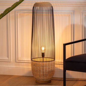 Atmosphera - Gulvlampe ANEA 1xE27/40W/230V Rattan/bøg