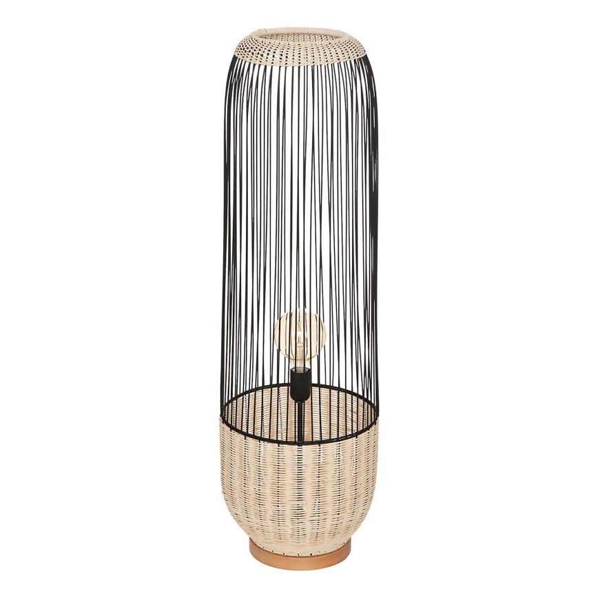 Atmosphera - Gulvlampe ANEA 1xE27/40W/230V Rattan/bøg