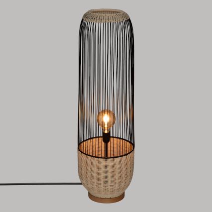 Atmosphera - Gulvlampe ANEA 1xE27/40W/230V Rattan/bøg