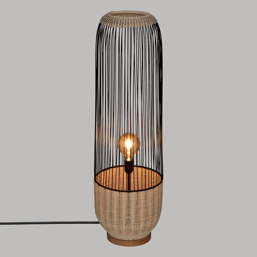 Atmosphera - Gulvlampe ANEA 1xE27/40W/230V Rattan/bøg