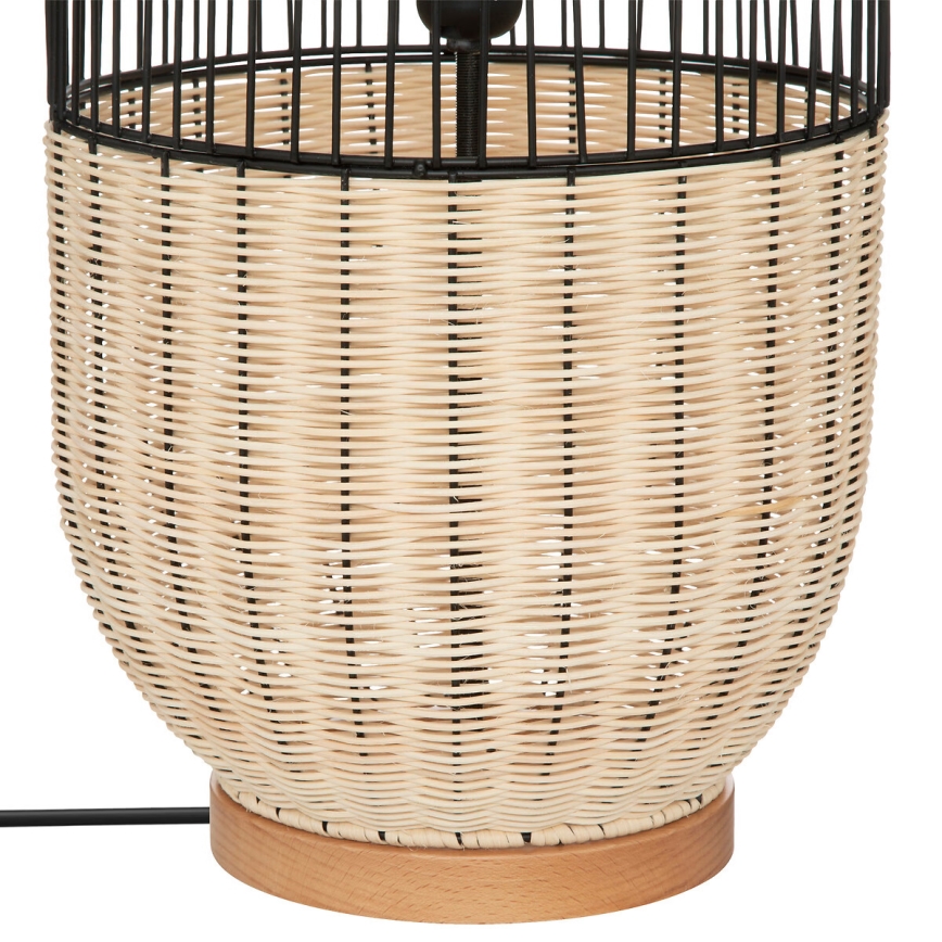 Atmosphera - Gulvlampe ANEA 1xE27/40W/230V Rattan/bøg