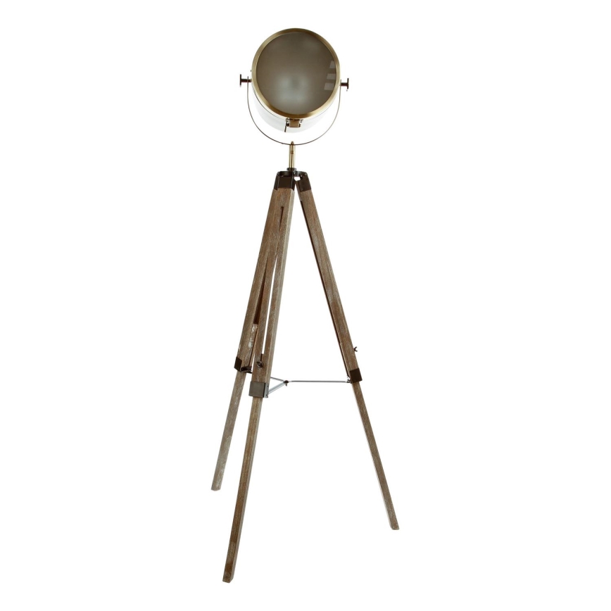 Atmosphera - Gulvlampe EBOR 1xE27/25W/230V fyrretræ/messing