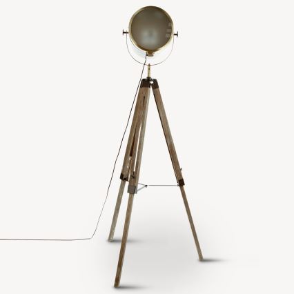Atmosphera - Gulvlampe EBOR 1xE27/25W/230V fyrretræ/messing