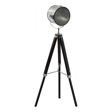 Atmosphera - Gulvlampe EBOR 1xE27/25W/230V fyrretræ/skinnende krom
