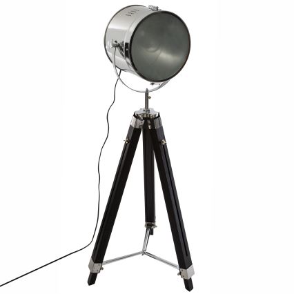 Atmosphera - Gulvlampe EBOR 1xE27/25W/230V fyrretræ/skinnende krom