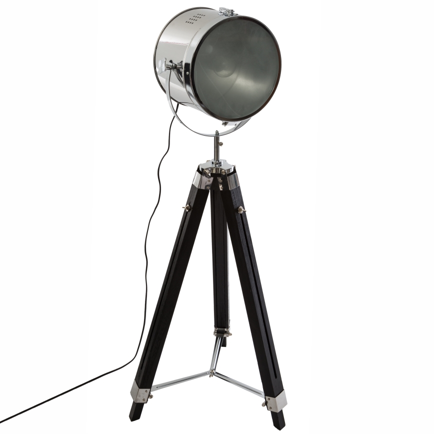 Atmosphera - Gulvlampe EBOR 1xE27/25W/230V fyrretræ/skinnende krom