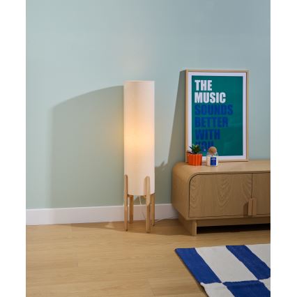 Atmosphera - Gulvlampe KEYAH 1xE27/25W/230V gummitræ