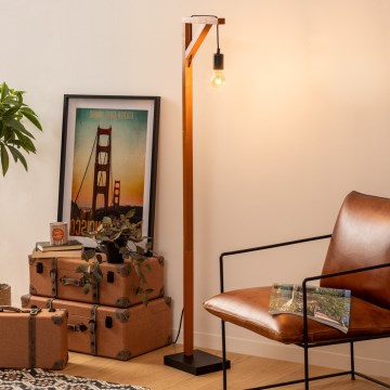 Atmosphera - Gulvlampe WILD 1xE27/25W/230V fyrretræ