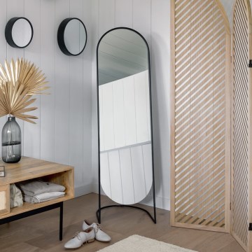 Atmosphera - Gulvspejl JEF 136x39,5 cm sort