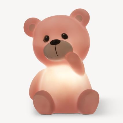 Atmosphera - LED børne-natlampe TEDDY LED/3xLR44 lyserød