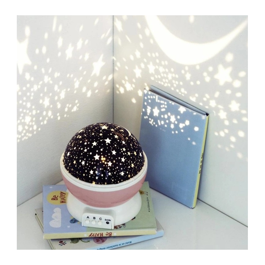 Atmosphera - LED børneprojektor 3xAA lyserød