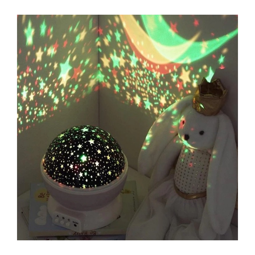 Atmosphera - LED børneprojektor 3xAA lyserød