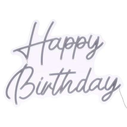 Atmosphera - LED-neon vægdekoration HAPPY BIRTHDAY LED/5V