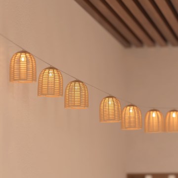 Atmosphera - LED solcelledrevet lyskæde AIA 10 x LED 3,35 m IP44 varm hvid 1500 mAh