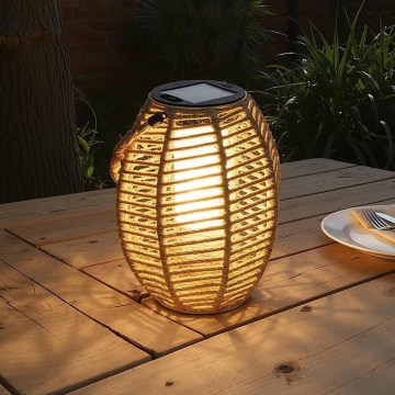 Atmosphera - LED solcellelanterne GINA LED/1,2 V 800 mAh IP44 jute
