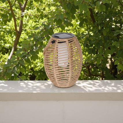 Atmosphera - LED solcellelanterne GINA LED/1,2 V 800 mAh IP44 jute