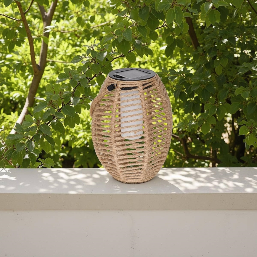Atmosphera - LED solcellelanterne GINA LED/1,2 V 800 mAh IP44 jute