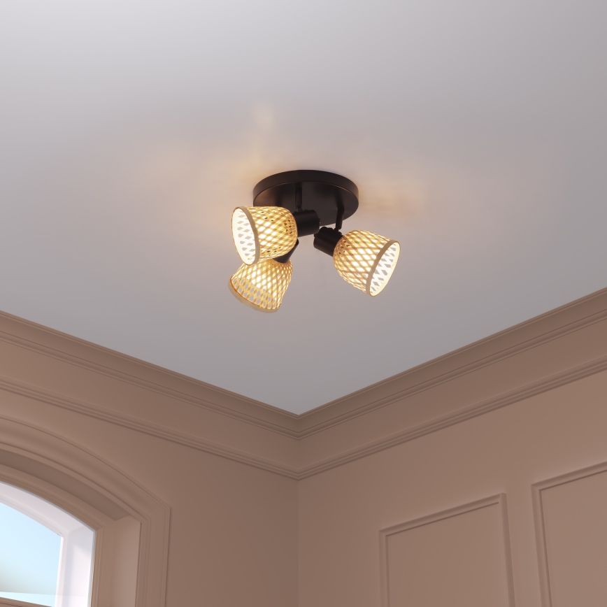 Atmosphera - Loftlampe LIO 3xE27/25W/230V bambus