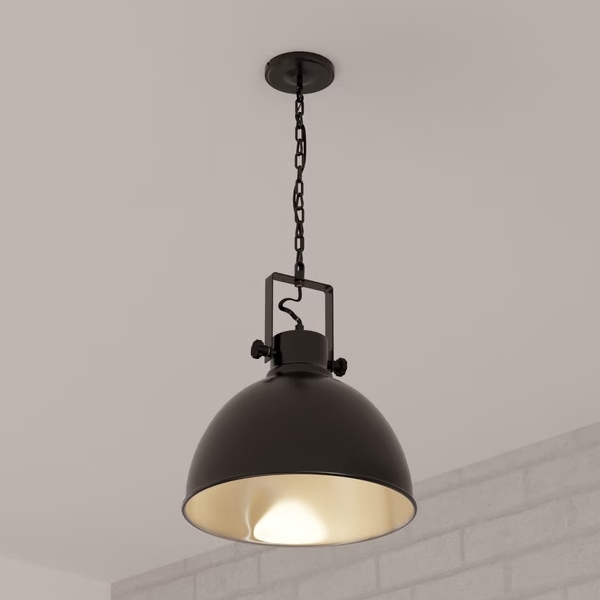 Atmosphera - Pendel med kædeophæng BASALT 1xE27/25W/230V sort