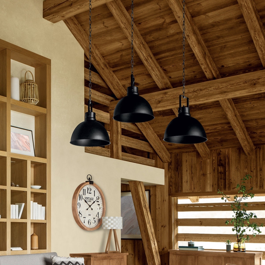 Atmosphera - Pendel med kædeophæng BASALT 1xE27/25W/230V sort