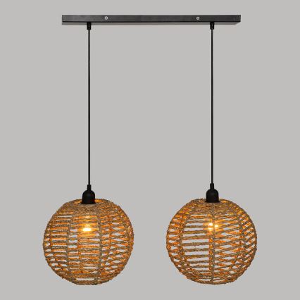 Atmosphera - Pendel RANA 2xE27/40W/230V Rattan